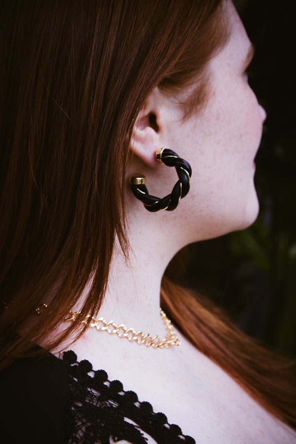 Braided Hoop — Black