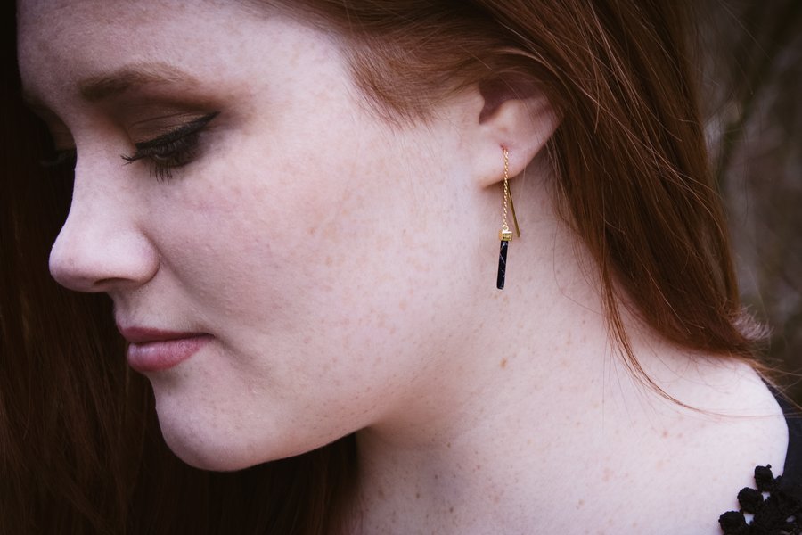 Black Drop Earrings