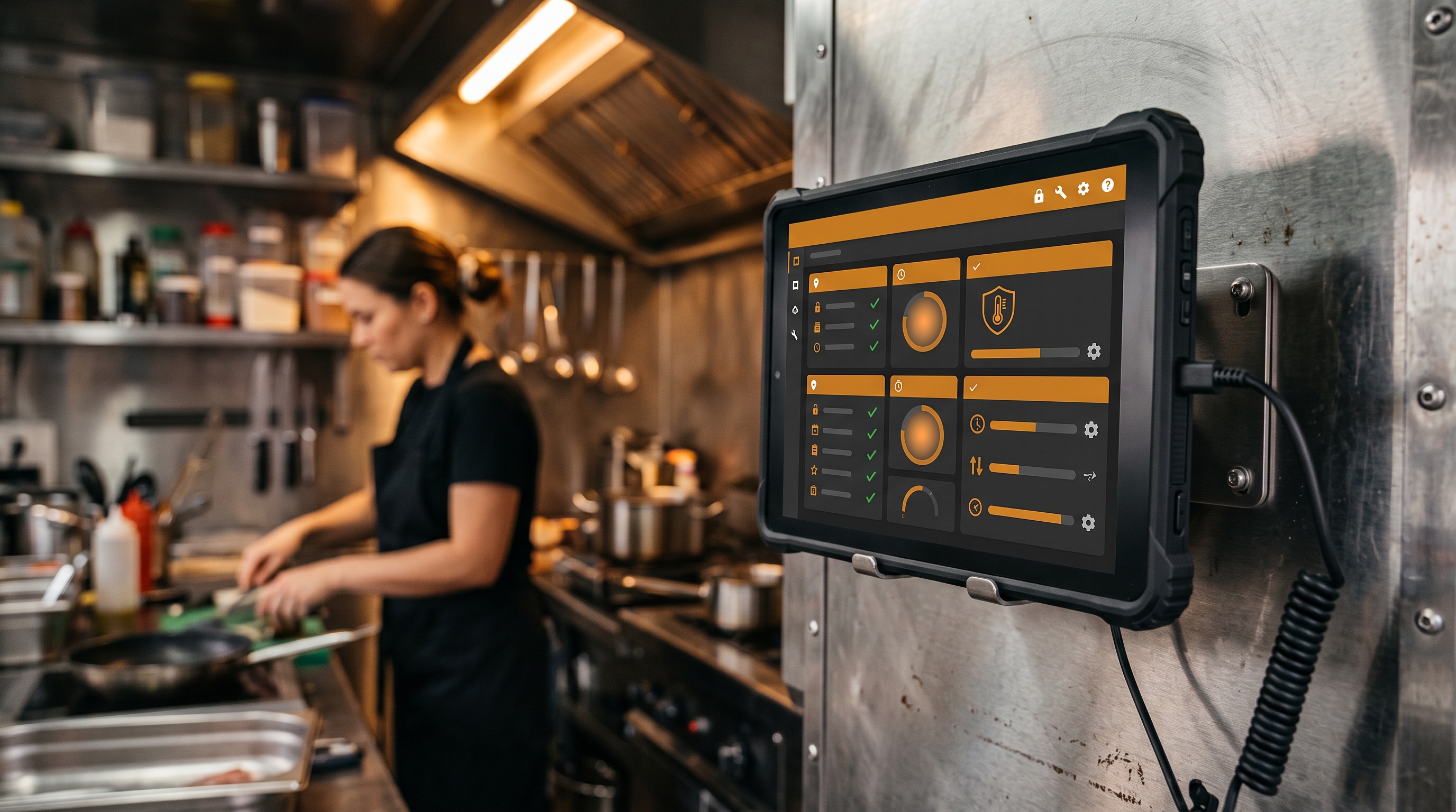 LinePilot Station mounted in food truck kitchen